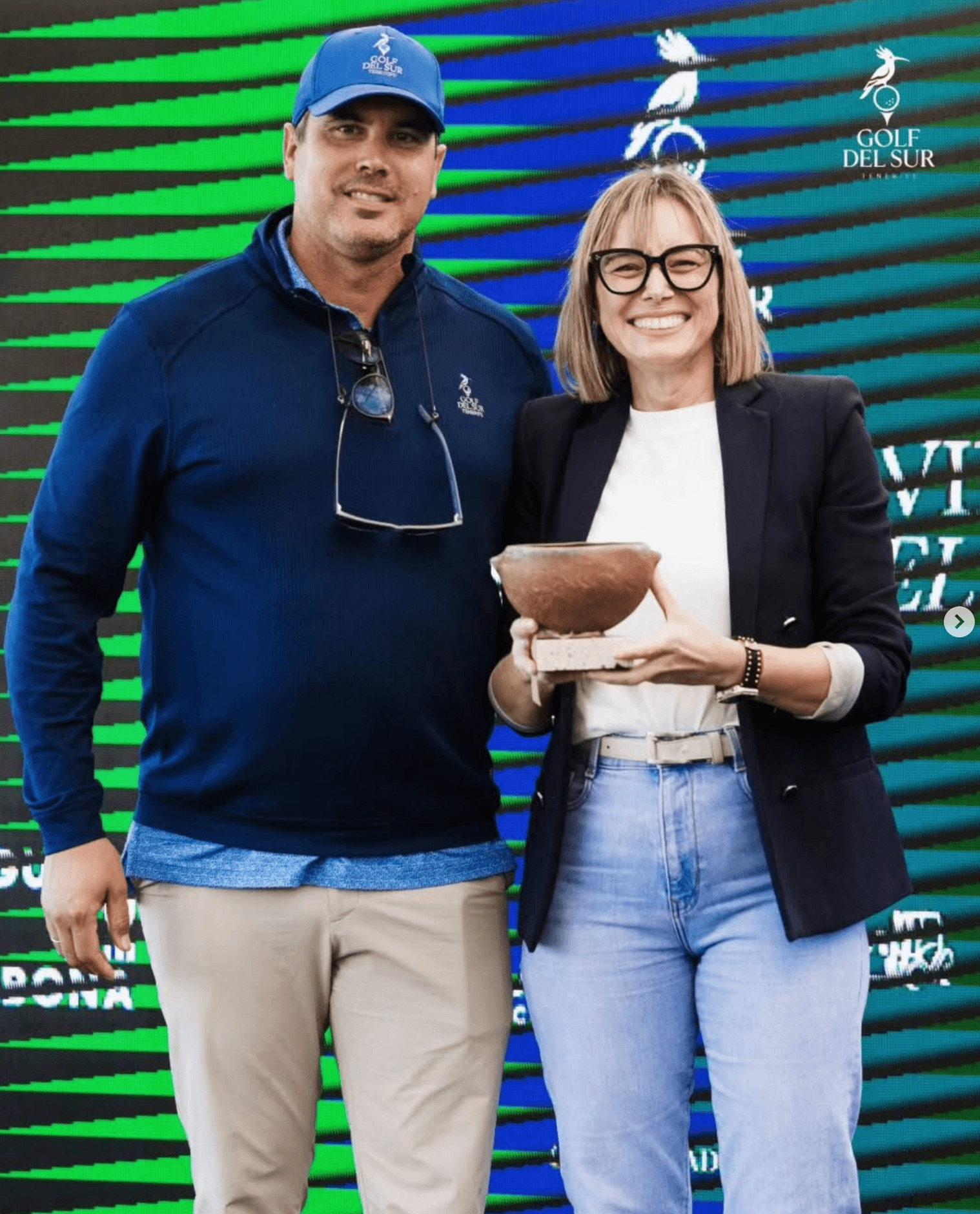 Trophy presentation at Golf del Sur tournament
