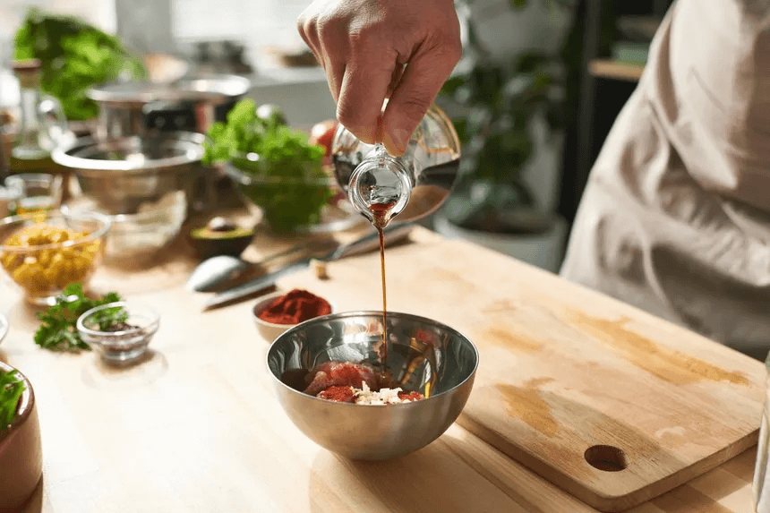 Chef preparing dish